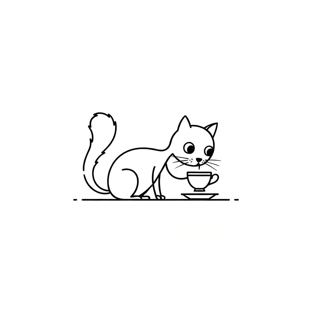 Cat with tea