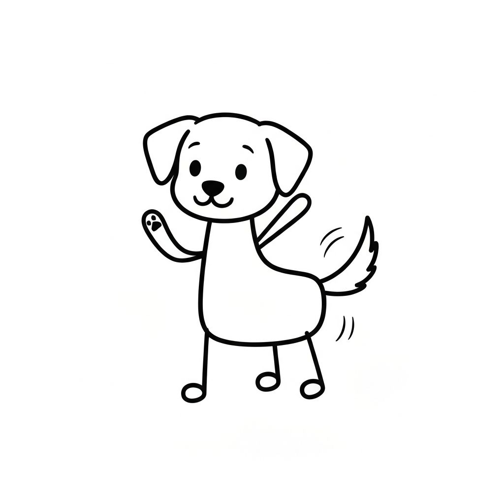 Dog waving